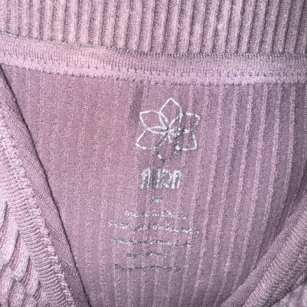 Mauve Ribbed Knit Workout Set - Picture 3 of 3